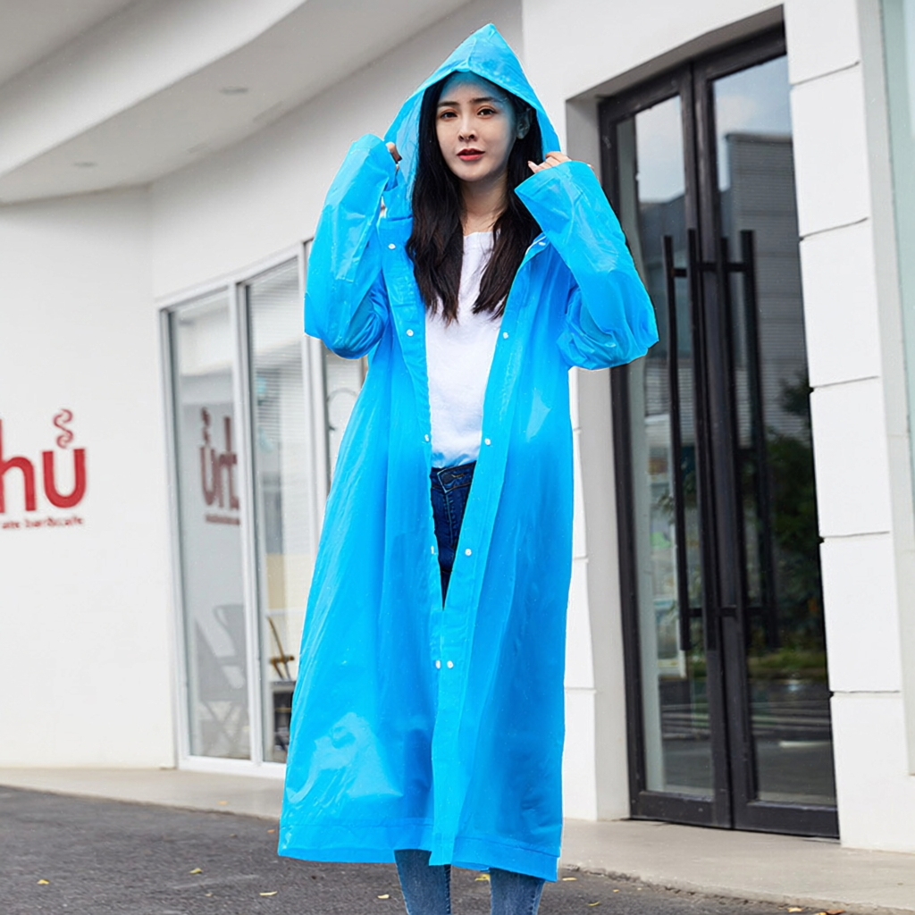 Heavy-Duty EVA Rain Poncho, Waterproof Full-Body Suit for Adults
