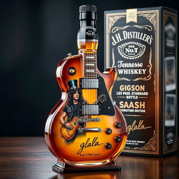 Guitar Shaped Whiskey Bottle, Decorative Empty Wine Bottle