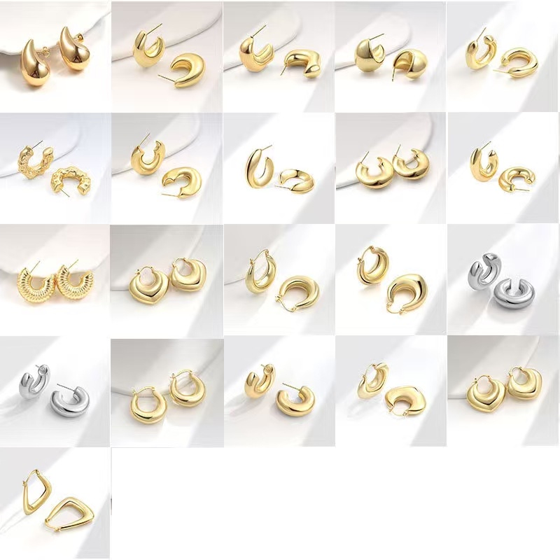 Cross-Border Hot Selling C-Shaped Tube Exaggerated Earrings Ins Style Accessible Luxury Fashion Versatile Simple Earrings Niche High-End Sense